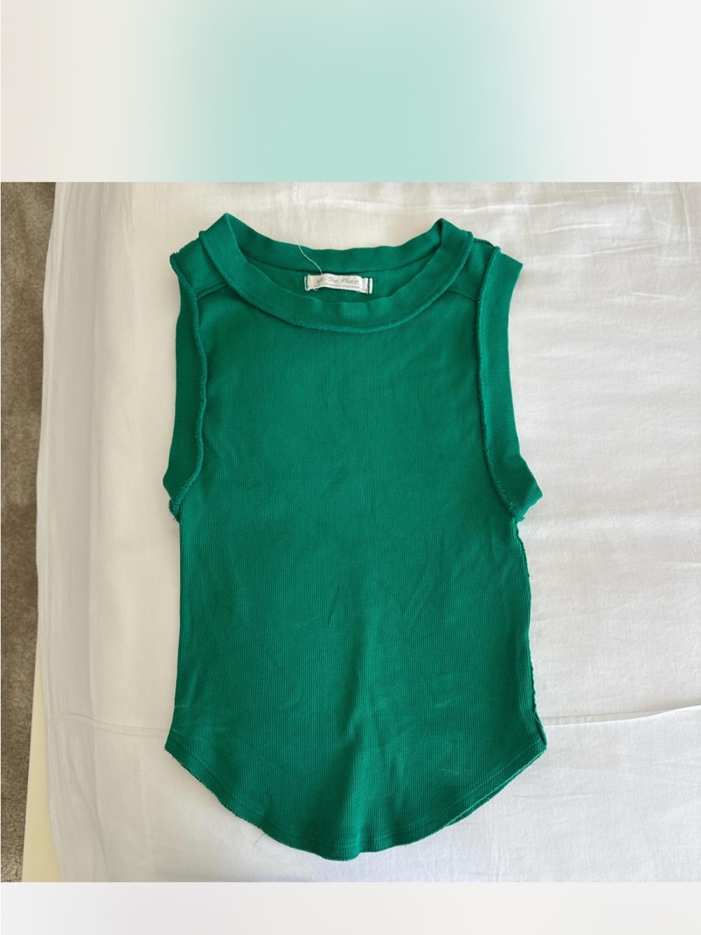 We The Free Katie Green Sleeveless Ribbed Tank Top
